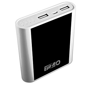 EAZIO 10400mAh Double USB Output Universal Power Bank, Black
