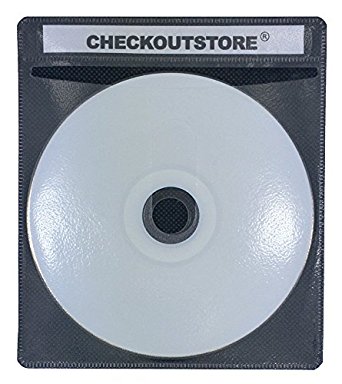 (100) CheckOutStore PREMIUM CD Double-sided Storage Plastic Sleeve (Black)