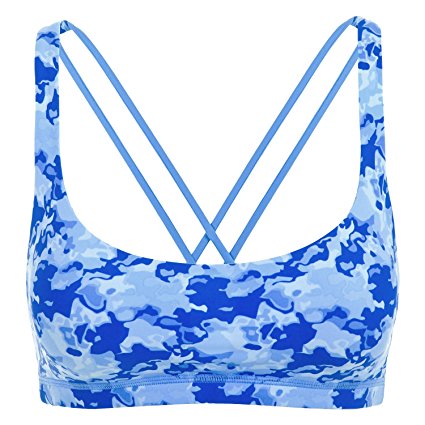 CRZ YOGA Women's Light Support Cross Back Wirefree Removable Cups Yoga Sport Bra