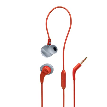 JBL Endurance Run 2, Sports in Ear Wired Earphones with Mic, Pure Bass, Sweatproof, Flexsoft eartips, Magnetic Earbuds, Fliphook & TwistLock Technology with Voice Assistant Support for Mobiles (Coral)