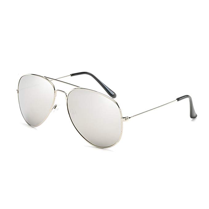 ENSARJOE Classic Aviator Flat Lens Sunglasses For Women And Men Metal Frame