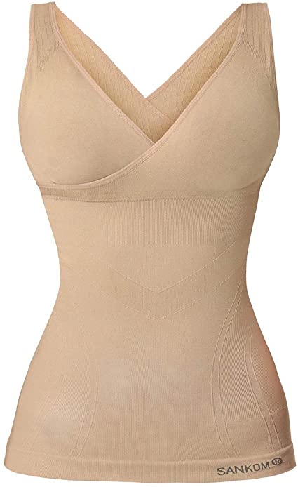 SANKOM Posture Corrector Patent Classic Shaping Camisole with Bra L-XL Beige Back Support