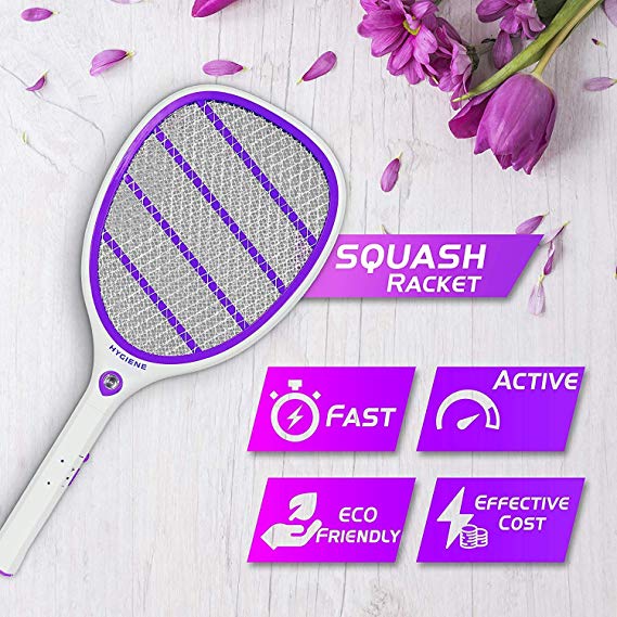 Hygiene Squash Mosquito Killer Racket Rechargeable Bat Mosquito Racket Fly swatter Bug Zapper for Home