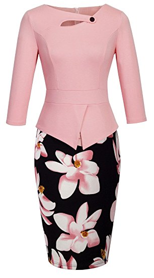 HOMEYEE Women's Elegant Chic Bodycon Formal Dress B288