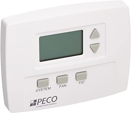Peco TB170-001 3 Speed Staged Fan Non-Programmable Thermostat, Line Voltage, 1H/1C, White