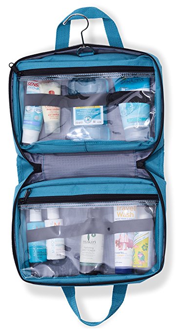 Travel Cosmetic Bag Hanging Toiletry Makeup Organizer - Medium Size, YKK Zippers