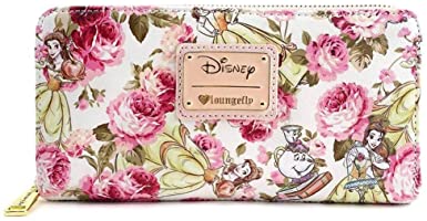 Loungefly Disney Beauty & The Beast Belle Mrs. Potts Pink Peony Floral Wallet