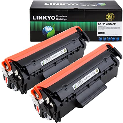 LINKYO Compatible Toner Cartridge Replacement for HP 12A Q2612A (Black, 2-Pack)