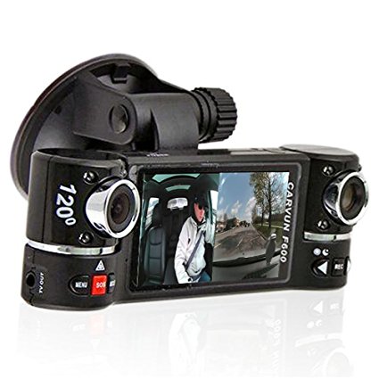 inDigi® 2.7" TFT LCD Dual Camera Rotated Lens Car DVR Vehicle Video Recorder Dash Cam