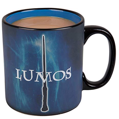 Harry Potter Lumos / Nox Heat Reveal Ceramic Coffee Mug - Magic Spells Activate with Heat! - 20 oz.