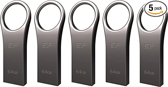 Silicon Power 64GB 5 Pack USB 3.0/3.2 Gen1 USB Flash Drive Jewel J80