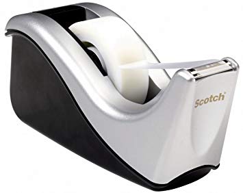 Scotch Desktop Tape Dispenser Silvertech, Two-Tone