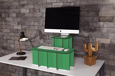 Joki Standing Desk: Fully Ergonomic Desktop Computer Standing Desk Converter; Two-tier Height Adjustable Design; Convert Your Desk to Stand Up Work Station