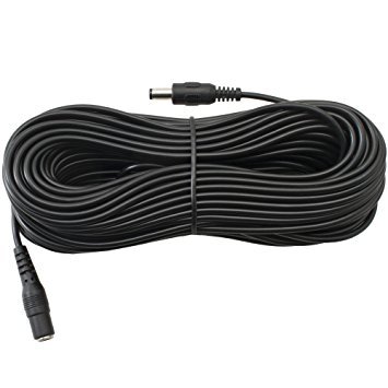 VideoSecu 15ft 12V DC Power Adapter Cable Pigtail Plug Extension Cord 2.1mm x 5.5mm for CCTV Surveillance Camera PC15 W1U