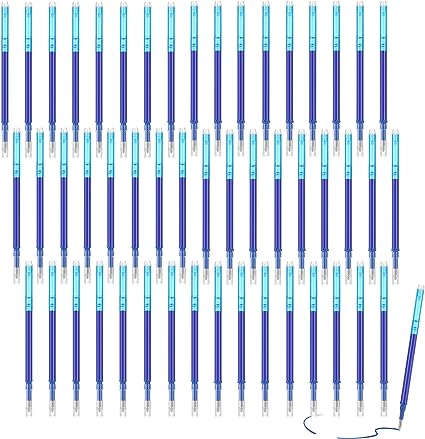 48 Pcs Gel Ink Refills Erasable Pens Refill Writing Pen Refills for Retractable Click Erasable Pens, Fine Point 0.11 mm (Blue)