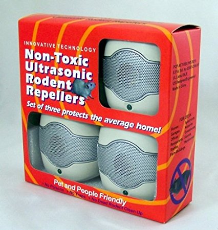 Ultrasonic Rodent Repeller Direct Plug In: Save with Set of 3 Single Speaker Units with Unique SWEPT Frequency