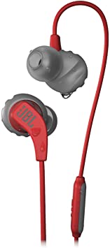 JBL Endurance Run Wired Sweatproof In-Ear Sport Headphones with One-Button Mic/Remote - Red