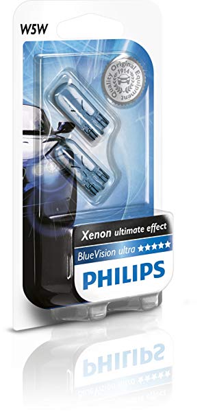 Philips 0730024 12961-BV W5w Blue Vision Bulb 5W (2 Bulbs)