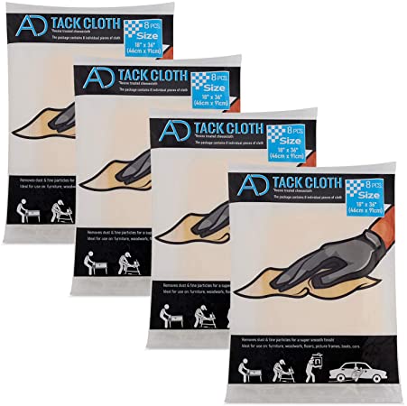 Addicted DEPO - Tack Cloth (32 PCS) for Woodworking, Automotive, Painting - The Professional Sticky Tack Rags are useful for Removing Dust and Sand Particles before Painting or Varnish finishing