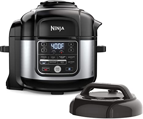 Ninja OS301 Foodi 10-in-1 Pressure Cooker and Air Fryer with Nesting Broil Rack, 6.5-Quart Capacity, and a Stainless Finish