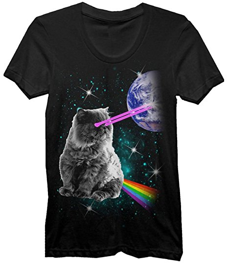 Laser Eyes Space Cat T-Shirt