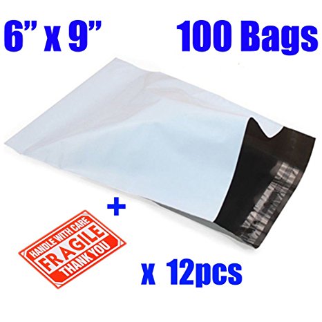 MFLABEL 100 6x9 Poly Mailers Self Sealing Envelopes Bags Shipping Mailing Bags