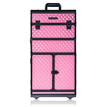SHANY REBEL Series Pro Makeup Artists Rolling Train Case - Trolley Case - Provocative Rose
