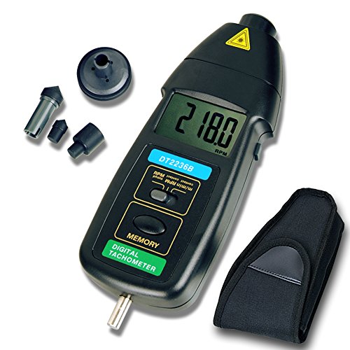 Tachometer, RISEPRO 2in1 Contact and Non contact Digital Laser Tachometer RPM Meter Speed Tester DT-2236B