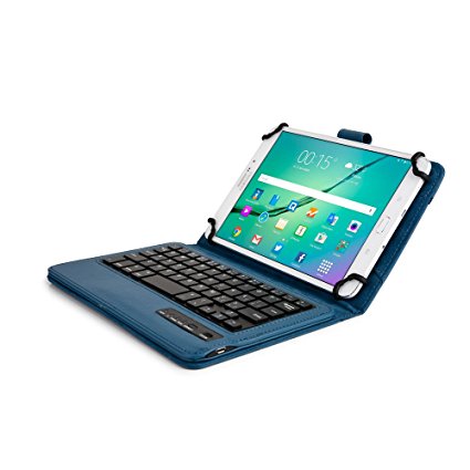 Dell Venue 8, Venue 8 7000 keyboard case, COOPER INFINITE EXECUTIVE 2-in-1 Wireless Bluetooth Keyboard Magnetic Leather Travel Cases Cover Holder Folio Portfolio   Stand 2014 Edition (Dark Blue)