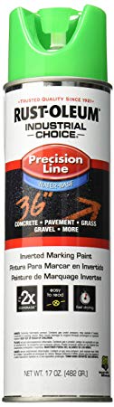 Rust-Oleum Corporation 205176 Rust oleum M1800 System Precision Line Inverted Water Based Marking Spray Paint, Fluorescent, 17-Ounce, Green