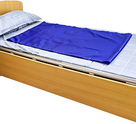 Reusable Flat Slide Sheet for Patient Transfer, Turning, and Repositioning in Beds, Hospitals and Home Care, Sliding Draw Sheets to Assist Moving Elderly and Disabled (Blue, 90X70 cm)