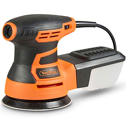 VonHaus 350W Random Orbit Sander With Soft Grip Handle, Ergonomic Design & Sanding Pads Included 125mm 5”