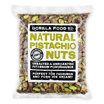 Gorilla Food Co. Raw Pistachio Shelled (No Shell) Kernels Unsalted Nutmeats 8oz Resealable Bag (FRESH CROP NOW IN STOCK!) - Single pack