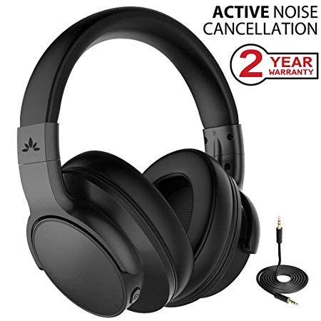 Avantree Active Noise Cancelling Bluetooth Over Ear Headphones with Mic, Wireless/Wired ANC Headphones, Fast Stream Low Latency Hi-Fi Headset for TV PC Gaming Phones - ANC031