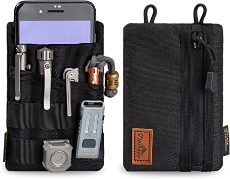 VIPERADE VE4 Tool Pouch, Nylon Pocket Organizer with 2 Pockets and 4 Small Tool Storage EDC Gears, Best Gift to Keep Organized, Hold Your Flashlight/Pocket Knife, Tactical Pen, Notebook