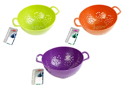 Culinary Elements 6-inch Mini Colander with Double Handles and Deep Bowl, Colors Vary, 1-pack