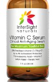 InterSight Vitamin C Serum 20 - TOP RATED for Face and Skin - BEST Organic and Vegan Anti Aging Beauty Product 11 Hyaluronic Acid Vit E Aloe Ferulic Acid Moisturizer for Glowing Skin Benefits 1 Oz