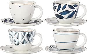 Lenox Blue Bay 4-Piece Espresso Cup & Saucer Set, 2.45 LB