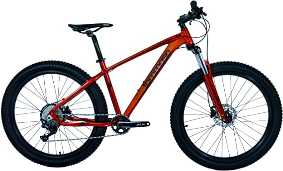 Tommaso Masso 27.5 Wide Tires Mountain Bike, Hydraulic Disc Hardtail, 1x10 Drivetrain, 100mm Travel Fork, Gloss Red