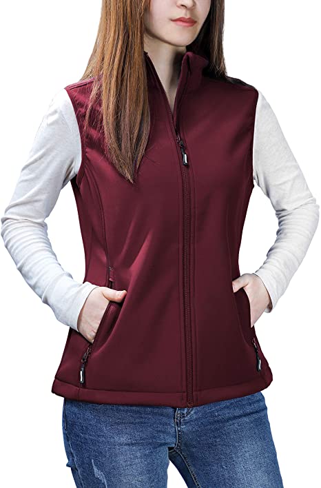 Outdoor Ventures Women's Mia Windproof Full-Zip Fleece Lined Softshell Vest