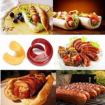 2Pcs Spiral Hot Dog Cutter Slicers Fancy Sausage Cutter Slicer Kitchen Gadget