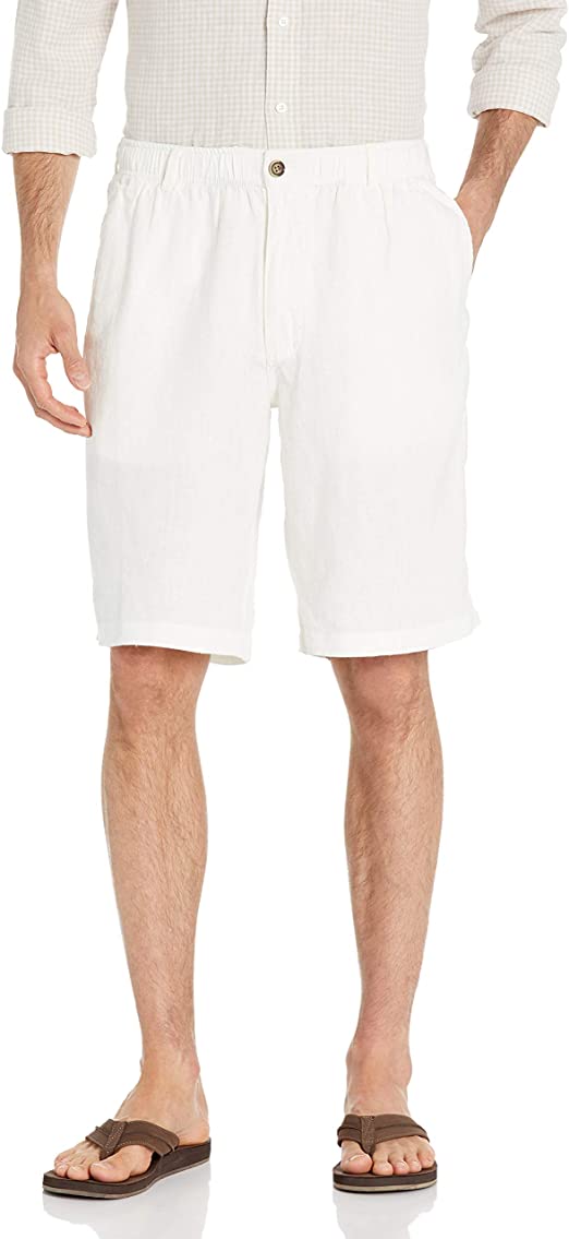 Amazon Brand - 28 Palms Men's Relaxed-Fit 11" Inseam Linen Short with Drawstring