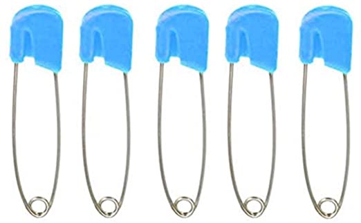 20 Pcs Safety Pins Baby Kids Plastic Head Cloth Diaper Nappy Pins Safety Hold Clip Locking Stitch Markers by SamGreatWorld, Blue