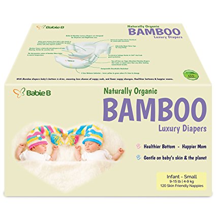 Bamboo Eco-Friendly Disposable Diapers, Natural Hypoallergenic Soft w/Wetness Indicator Wicks Away Moisture to Keep Your Infant & Toddler Dry & Happy for Sensitive Skin Size 1-2 120ct 9-16lb Value Pac