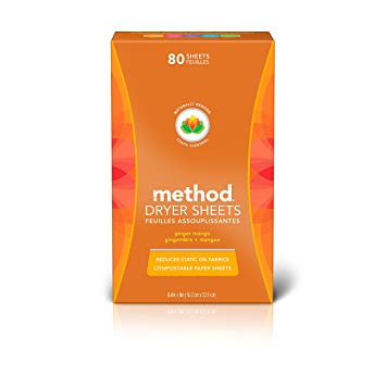 Method Dryer Sheets, Ginger Mango, 80 Sheets