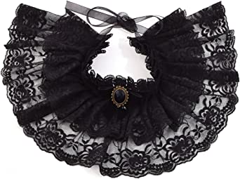 GRACEART Women's Victorian Lace Cape Shawl with Choker Collar Steampunk Costume