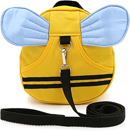 Hipiwe Baby Walking Safety Harness Reins Kid Toddler Strap Backpack Child Safety Harness Assistant with Leash Bee with Blue Wings