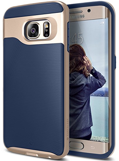 Galaxy S6 Edge Case, Caseology® [Wavelength Series] Textured Pattern Grip Cover [Navy Blue] [Shock Proof] for Samsung Galaxy S6 Edge (2015) - Navy Blue