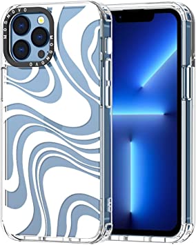 MOSNOVO Compatible with iPhone 13 Pro Max Case, White Swirl [ Buffertech Impact ] Shockproof Protective Transparent TPU Bumper Clear Phone Case Cover Designed for iPhone 13 Pro Max 6.7"