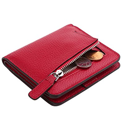 Dante Women's RFID Blocking Small Compact Bifold Leather Pocket Wallet Ladies Mini Purse with id Window